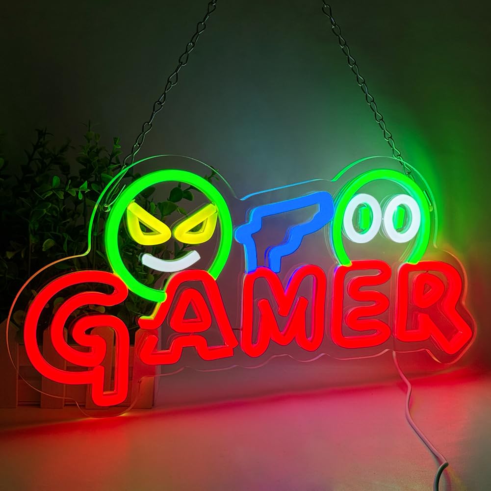 Party Games For Christmas - ไฟนีออน LED สำหรับเกมเมอร์ ตกแต่งผนัง ปรับแต่งสีสันได้ โคมไฟนีออนสำหรับห้องเกม