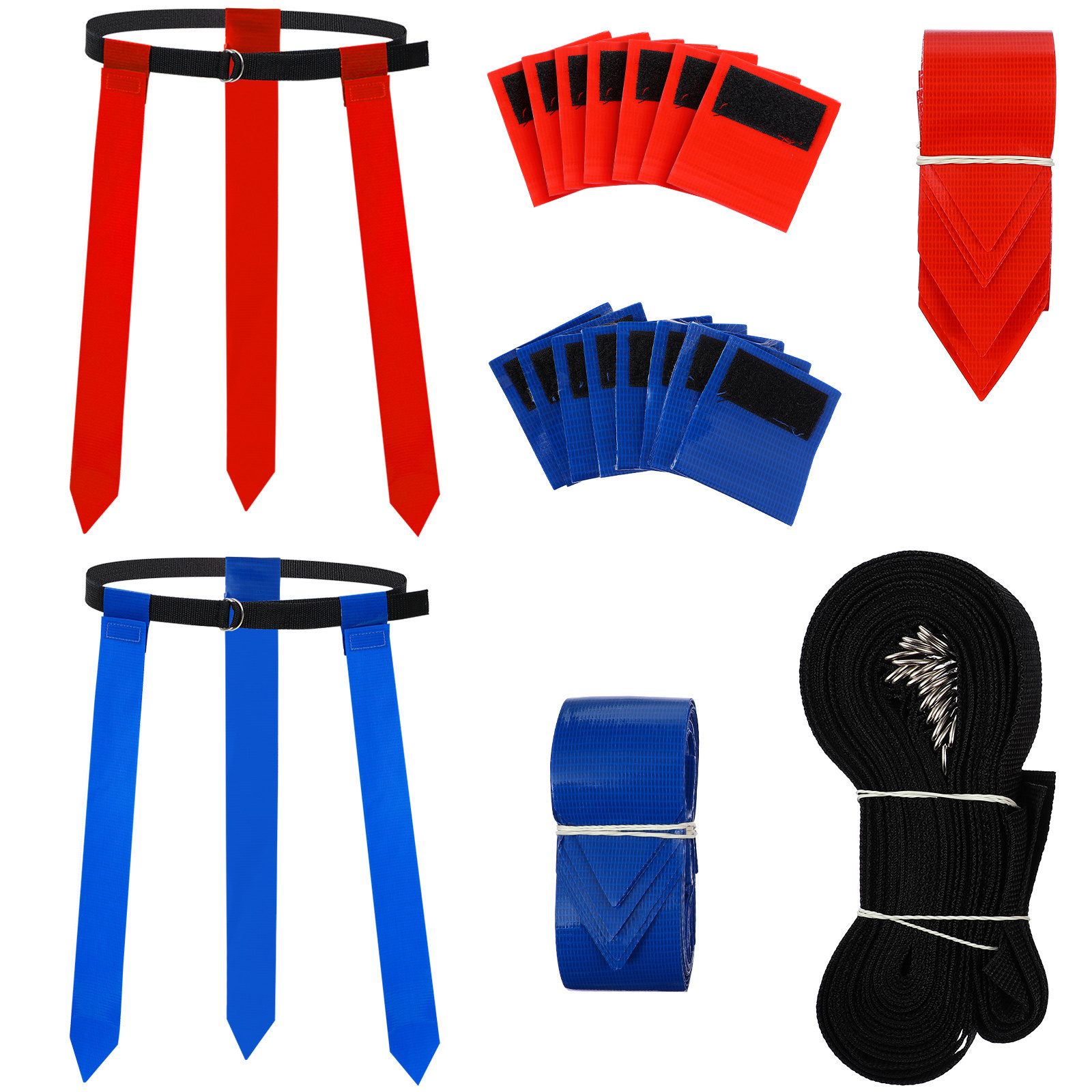 Capture Flag Set - ชุดสายคาดเอวพร้อมธงฟุตบอล 10 ชิ้น สำหรับเด็กและผู้ใหญ่ ผู้เล่น ปลอดภัย