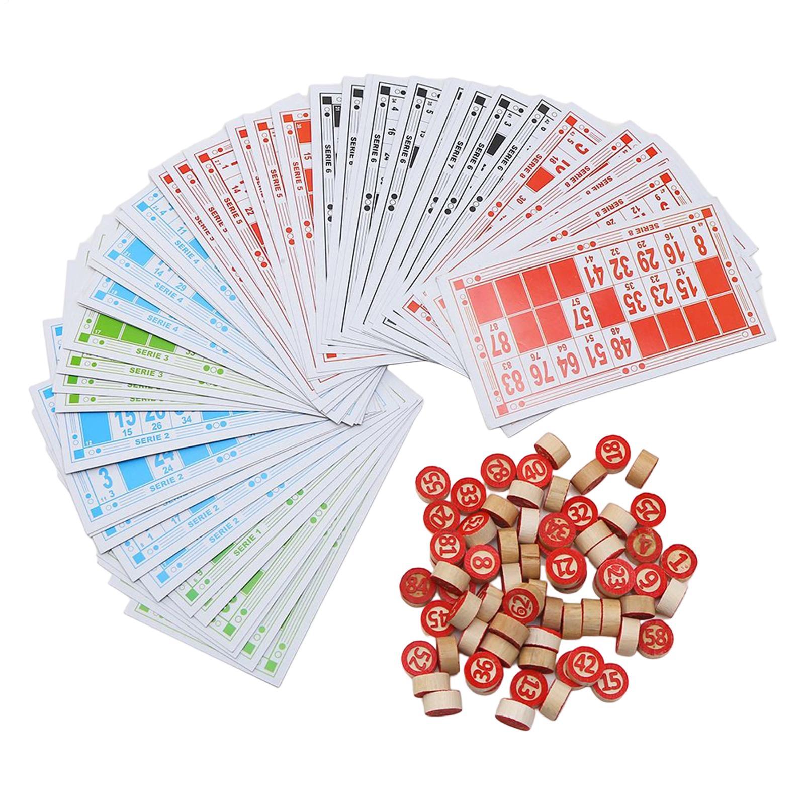 Party Games Large Groups - ชุดเกมบิงโกไม้โบราณ พร้อมการ์ดพิมพ์ขนาดใหญ่ กิจกรรมสนุกๆ สำหรับครอบครัว งานปาร์ตี้ เด็กๆ