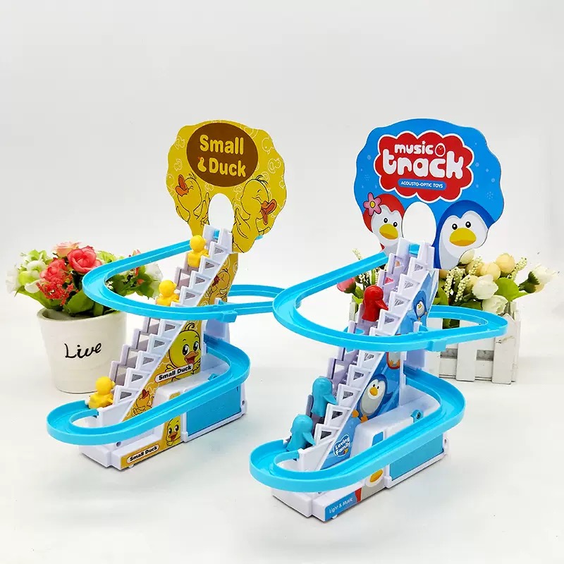 Ladder Toss Set - ของเล่นรางปีนบันได ของเล่นเป็ดไฟฟ้า DIY รางรถไฟแข่ง ของเล่นรถไฟเหาะ ชุดของเล่นมีไฟ