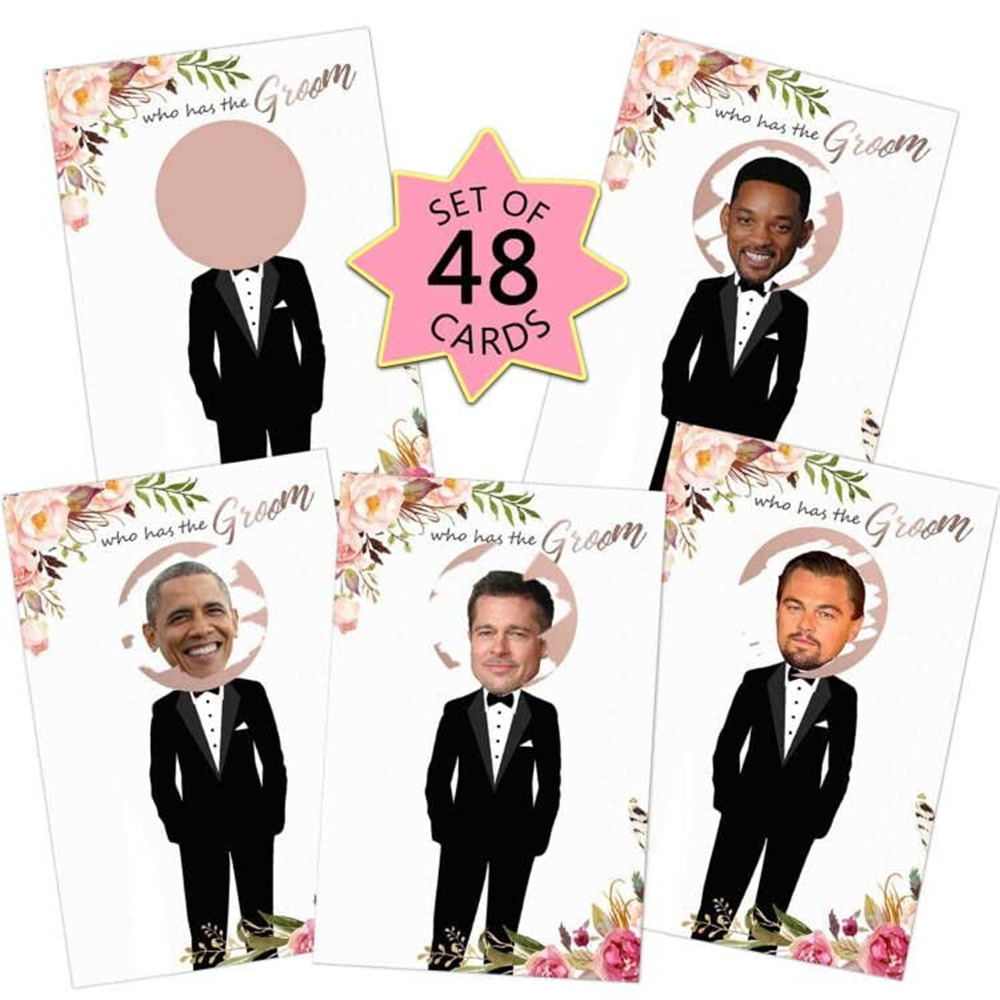 Party Games Bridal Shower - เกมงานเลี้ยงสละโสด - ใครมีบัตรขูดรางวัลคนสำคัญสำหรับเจ้าบ่าว สำหรับแขก 48 ท่าน