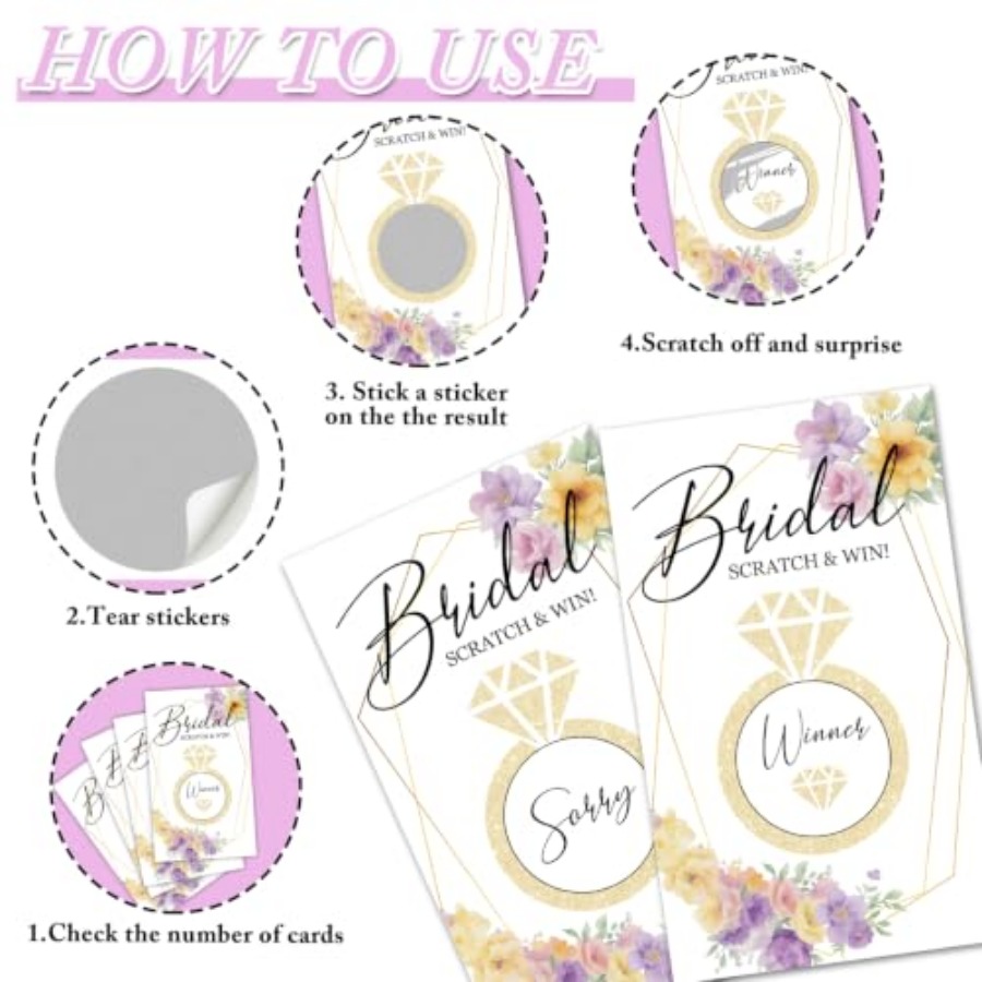 เกมขูดรางวัลงานเลี้ยงฉลองสมรส  - Party Games Bridal Shower บทวิจารณ์และราคา