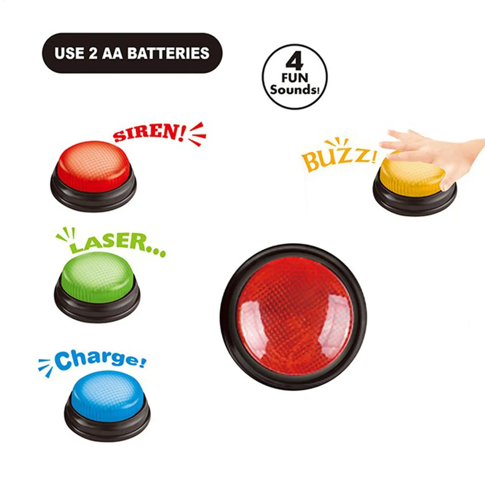 ปุ่มตอบคำถามพร้อมไฟ 4 ชิ้นสำหร - Quick Games Party บทวิจารณ์และราคา